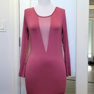 Duets Blush Bodycon Long Sleeve Dress